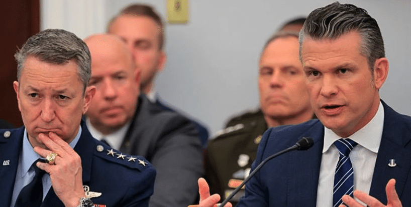 MR Online | US Pentagon Secretary Pete Hegseth and Joint Chiefs of Staff Chairman Dan Caine testify before the House Appropriations Committees Defense Subcommittee on June 10 2025 in Washington DC Photo Chip SomodevillaGetty Images | MR Online